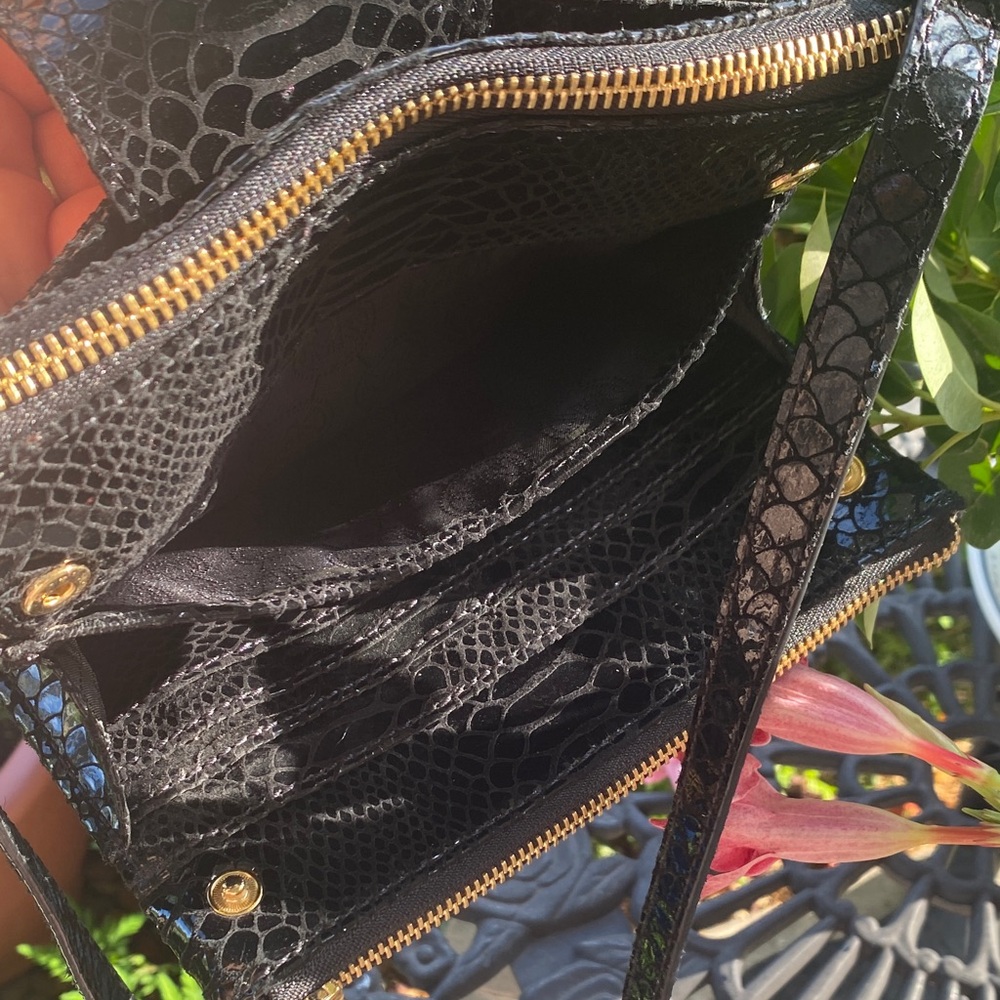 Michael Kors Black Python Embossed Leather Crossbody Black Snakeskin - Picture 10 of 14